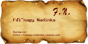 Fónagy Nadinka névjegykártya